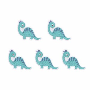 恐竜A 5点 セット MESRINA アイロンワッペン 動物 ベルクロ ワッペン アイロン アップリケ おしゃれ 刺繍 (恐竜A 5点 セット)