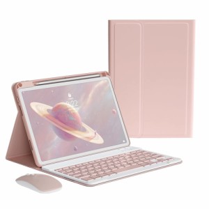 iPad9/iPad8/iPad7/iPadPro10.5/iPadAir3_ピンク iPad 第 9 / 8 / 7 世代 iPad 10.2 キーボードケース ワイヤレス マウス付き iPad Air 3