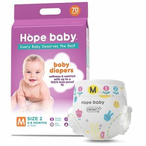 Mサイズ70枚 【テープ Mサイズ】HOPE BABY オムツ テープ M (6~8kg) 70枚 ふわふわを感じる 赤ちゃん おむつ たっぷり吸収 紙おむつ 長時