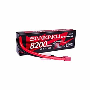 SANKAKU 8200mAh リポばってりー2S 100C 7.4Vリポディーンズ T型プラグ付き、リポバッテリーハードケース、RCトラックRCトラギー RC 無人