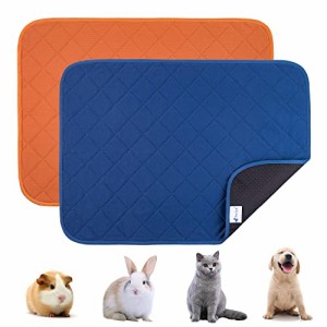 チェック_Medium ペットシーツ 洗えるおしっこマット2枚セット 45x60cm 犬 猫 モルモット うさぎ 小動物用ペットマット高分子吸収素材 吸