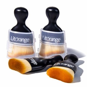 黒/4PCS Litorange 洗車ブラシ ホコリ取りブラシ 柔らかい 車内清掃 隙間掃除 ホイールブラシ ディテールブラシ