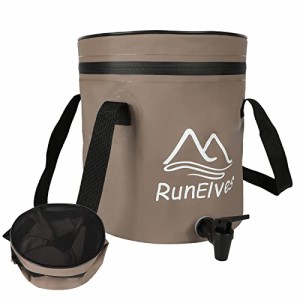 10L_蛇口付きーコーヒ RunElves ウォータージャグ 【2023アップグレード版】 ウォータータンク 10L 折りたたみバケツ 蛇口付き コンパク