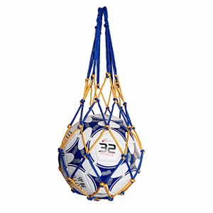 ブルーイエロー ALLVD 収納 サッカー/バレーボール/バスケットボール用 簡易ボールバッグ 網袋 持ち運び 保管用 (ブルーイエロー)