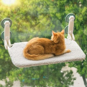 52×30cm グレー 猫用吸盤式ハンモック ペット 猫用ベッド 猫用品 窓用 休憩 睡眠 日光浴 遊ぶ 活動 四季を通じて対応可能 取り付けが簡