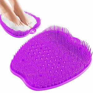 Purple Yeenasy 足洗いマット 人気 足裏 角質ケア フットブラシ かかとケア 盤付き 抗菌 臭い防止 角質除去 足裏ブラシ 滑り止め お風呂 