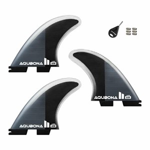3fins-Lサイズ AQUBONA サーフボード トライフィン ダブルタグ対応 パフォーマンスコア M/L サイズ surfboard fin with Fin Key Screws