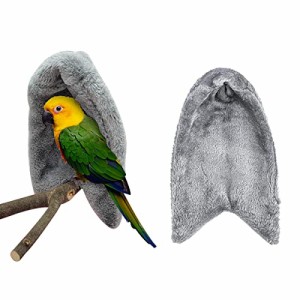 S_グレー 鳥の巣 寝床 隠れ家 小鳥の三角ベッド バードテント ハウス インコ やさしい鳥巣 鳥たちの寝床 ペット用品 防風 暖かい 寒さ対