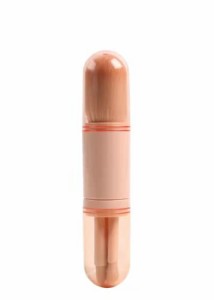 ピンク メイクブラシ ト４本セット かわいい 携帯用 カプセル ケースフェイスパウダーブラシ 化粧ブラシ，化粧筆，敏感肌適用 カプセル 