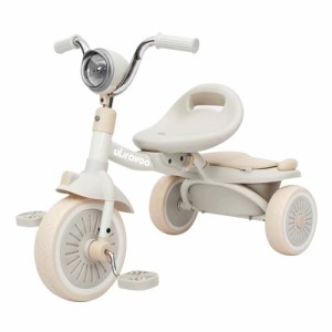 ホワイト UBRAVOO 三輪車 子供用三輪車 1-5歳 ペダル付き 調整可能 運び便利 コンパクト 超軽量 組み立て簡単 空気入れ不要 バイク 乗り