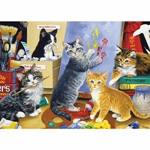 MISITU ジグソーパズル 1000ピース パズル 風景 絵画 猫 子猫 動物 アート プレゼント 誕生日 クリスマス おしゃれ インテリア 子猫のキ