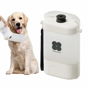 ホワイト MEWOOFUN 犬用 水飲み器 給水ペットボトル 散歩グッズ 給水器 水筒 食皿 おしっこシャワー 兼用 犬水入れボトルウォーターボト