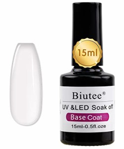 15mlベースコート Biutee ベースコート 色長持ち 15mL 大容量 UV/LED対応 爪強化 速乾 密着力が強力なベース剤 ジェルネイル色ツヤ長持ち