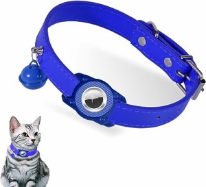 ブルー 猫首輪 エアタグ Airtag猫首輪 ペット追跡装置 猫用首輪gps 猫首輪エアタグ 首輪 gpsペット 防水性と耐衝撃性 調節可能 首飾り 迷