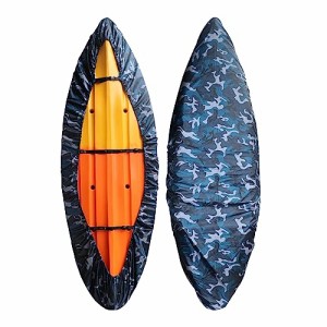 Blue Camouflage_S For kayak length 2.6 - 3.0M LIXADA カヤックカバー防水 UV 耐性カヤックカバー屋外カヤック収納ダストカバーボート