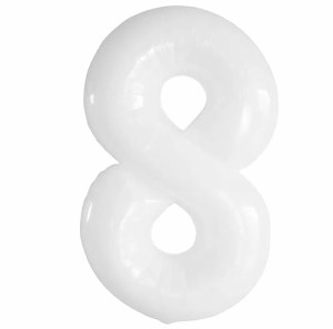 8_白 Vthoviwa 約100cm バルーンアルミ8 ヘリウム風船 数字バルーン8白， 誕生日 カーニバル 飾り付け記念日パーティー装飾白8