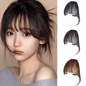 サイドあり-1_ブラックブラウン Fuyunohi 前髪ウィッグ ヘアピース 部分ウィッグ つけ毛 ふわふわ 前髪 ポイントウィッグ 超薄型 前髪 ウ