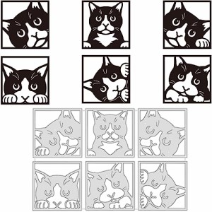 スクエア猫 BENECREAT 1枚 カッティングダイ メタルダイカット 動物テーマ スクエア猫 炭素鋼 ステンシル スクラップブック カードエッジ