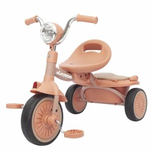 ピンク UBRAVOO 三輪車 子供用三輪車 1-5歳 ペダル付き 調整可能 運び便利 コンパクト 超軽量 組み立て簡単 空気入れ不要 バイク 乗り物 