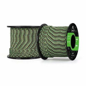 ネオングリーンの炎 Abma Cord パラコード 2mm 1芯 耐荷重45kg 100%ナイロン 30M - ネオングリーンの炎