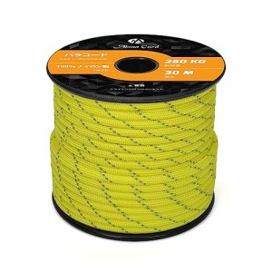 反射ネオン イエロー Abma Cord パラコード 4mm 7芯 耐荷重250kg 100%ナイロン 30M - 反射ネオン イエロー