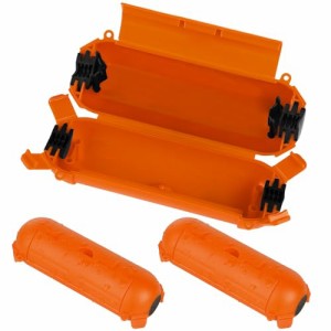 オレンジ RESTMO 防水 延長コード 屋外 電源ボックス コンセントカバー 耐候性 雨よけ ストリングライトを保護する 吊り下げ可能 ３個セ