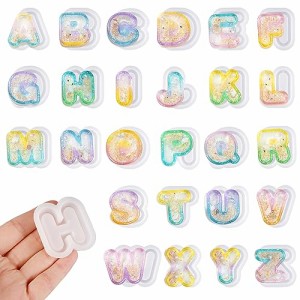 Paresthesia シリコンモールド 26個セット レジン アルファベットA〜Z 大文字 英字 DIY手作り かわいい ペンダント キーホルダー アクセ