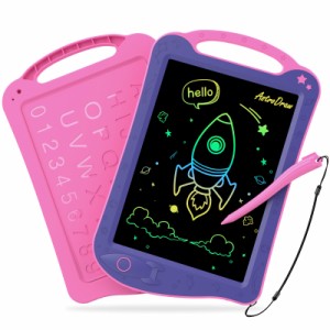 パープル/ピンク HOMESTEC AstroDraw お絵かきボード 高輝度 カラフルスクリーン 繰り返し書いて消せるボード 子供 おもちゃ 幼児教育 学