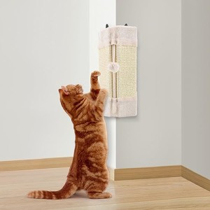 1個 LIFLIX 猫用 壁コーナー爪とぎ 壁掛け爪とぎ 家具や壁角 保護 サイザル麻 44 x 21cm