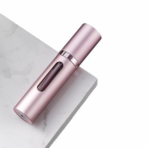 円筒形--ピンク AioBos アトマイザー 5ml 香水 スプレーボトル 香水噴霧器 香水スプレ 詰め替え ワンタッチ補充 底部充填 携帯 おしゃれ 