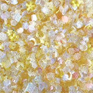 黄 DUOLEIMI ネイルパーツ 花 蝶々 種類豊富 100pcs リボン アクセサリーパーツ 春ネイル ネイルアート パーツ 立体 レジン用 DIY ジュエ