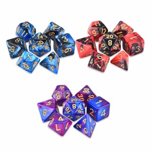 3色 YACHUN 多面体のダイス サイコロ D20 D12 D10 D8 D6 D4 ダイス TRPG MTG カードゲーム テーブルゲーム用 3色 7サイズ 21枚入 多面体