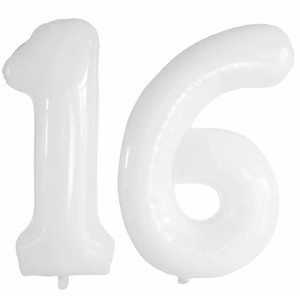 16 また 61_白 Vthoviwa 約100cm バルーンアルミ16 / 61 ヘリウム風船 数字バルーン16 / 61白 誕生日 カーニバル 飾り付け記念日パーティ