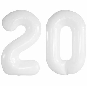 20_白 Vthoviwa 約100cm バルーンアルミ20 ヘリウム風船 数字バルーン20白 誕生日 カーニバル 飾り付け記念日パーティー装飾白20 男女兼