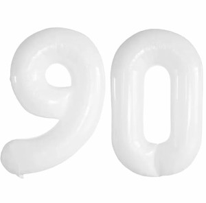 90_白 Vthoviwa 約100cm バルーンアルミ90 ヘリウム風船 数字バルーン90白 誕生日 カーニバル 飾り付け記念日パーティー装飾白90 男女兼
