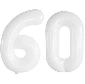 60_白 Vthoviwa 約100cm バルーンアルミ60 ヘリウム風船 数字バルーン60白 誕生日 カーニバル 飾り付け記念日パーティー装飾白60 男女兼