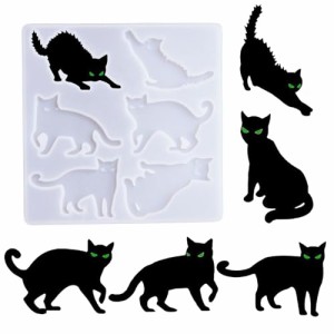 6種類 猫 シリコンモールド ネコ レジン型 エポキシ金型ペンダント鋳型 UVレジン型 6種類 きれい わいい 猫形 抜き型 レジンモールド レ