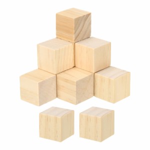 PATIKIL 25mm 木製ブロック 天然木 半製品 未完成 創意 50個入り 立方体ブロック DIY 着色 工芸 芸術 プロジェクト 制作向け