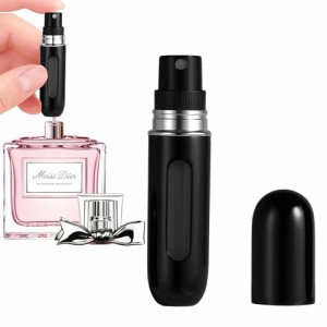 ブラック アトマイザー 5ml 香水 スプレーボトル アトマイザー 香水 いれもの 詰め替え ワンタッチ補充 香水噴霧器 携帯用 スポイト プッ