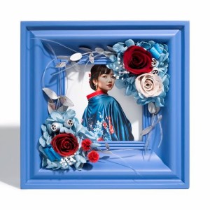 ブルー ORANGESCE 花の響き プリザーブドフラワー 4 x 4寸 写真立て 女性 女友達 彼女 母 贈り物 、バレンタイン 記念日 誕生日 人気 結