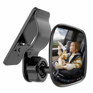 S OBEST ベビーミラー 車用 曲面鏡 360度回転 補助ミラー 大視野 子供の様子を確認 後ろに向かず 後部座席ベビーシート監視 取り付けは簡
