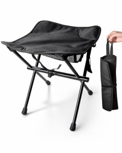ブラック RUNCTY アウトドアチェア コンパクト 折りたたみ椅子 キャンプイス 3way使用 軽量 耐荷重100kg アルミ製 携帯便利 組み立て簡単