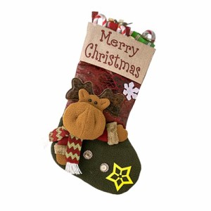 鹿 DeryArcle 新年 クリスマスソックス プレゼント袋 クリスマスの靴下 可愛い クリスマス 3D 立体 靴下 プレゼント サンタクロース 雪だ