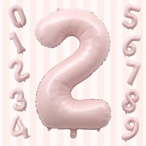 2_ピンク GOPATY数字バルーン 大きい 40インチ 約100cm ナンバーアルミ風船 誕生日飾り付け 記念日 バースデーパーティー お祝い 成人式 