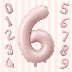 6_ピンク GOPATY数字バルーン 大きい 40インチ 約100cm ナンバーアルミ風船 誕生日飾り付け 記念日 バースデーパーティー お祝い 成人式 