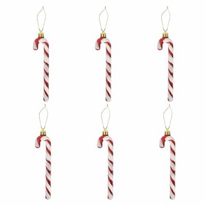 レッド キャンディケーン オーナメント 6個セット キャンディケーン クリスマスツリー オーナメント Candy Canes クリスマス 飾り 松葉杖