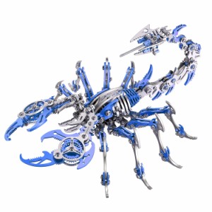 スコーピオン--青 立体パズル 大人向けスチームパンクスコーピオン昆虫模型おもちゃメタルパズルdiy 手作ミニチュア キットステンレス鋼 