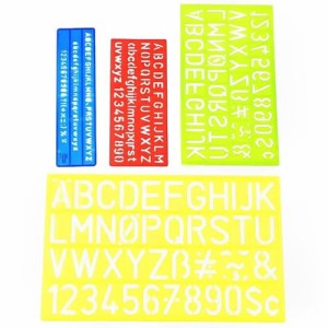 テンプレート 数字 4枚セット 英数字レター テンプレートセット アルファベット 描画用品 文具用品 クラフト描画定規 小学生 子供 絵画