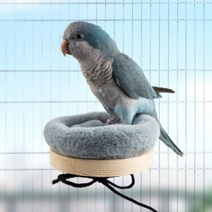 L_グレー Ifukens 鳥の巣巣箱皿巣 バードテントインコ おもちゃ鳥かご インコ 止まり木 スタンドインコ ヒーター 保温ふわふわクッション