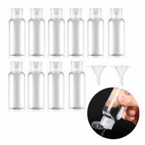 30ml 10個トラベルボトル 小分け ボトル 旅行 プラスチック 30ml/50ml 容器 空ボトル 詰替 用 透明 無色 ちょうのふた キャップ 化粧水 